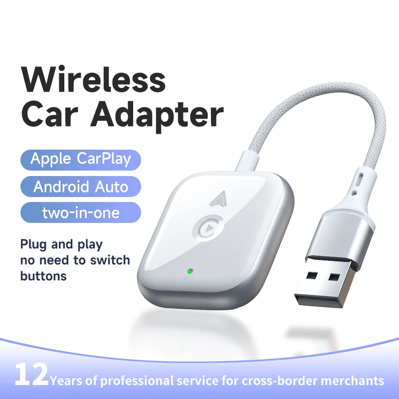 Wireless CarPlay Adapter for iPhone,2in1 Wired to Wireless CarPlay Android Auto Adapter,wireless apple carplay adapter with usb