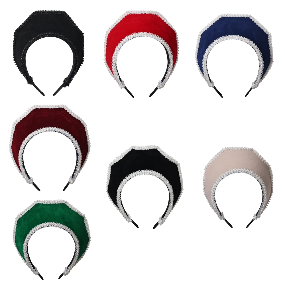 Medieval Elizabethan Crown Headpiece Royal French Mary Queen Women Cosplay Accessories Headband