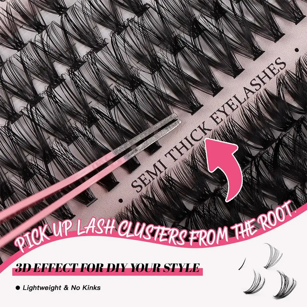 320 grappes D courbe faux cils 5-16mm bricolage segmenté épais naturel et léger mélange cils ensemble outil de maquillage