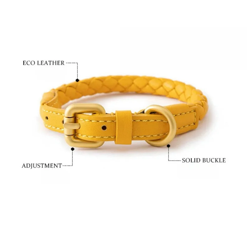 Loudik Wholesale Braided Leather Dog Leash Adjustable Pet Collar Walking Dog Rope Small and Medium Dogs Pet Supplies Accessories