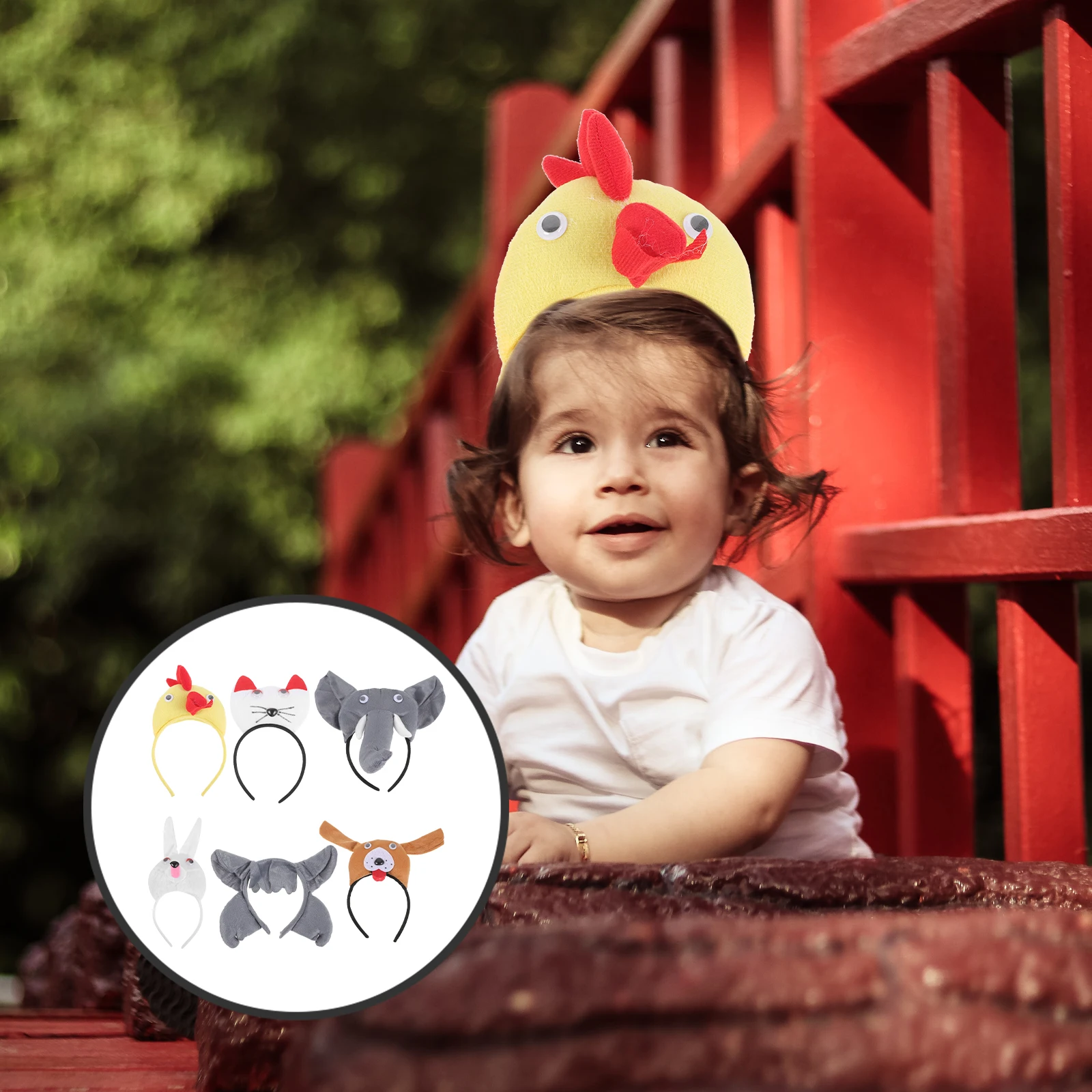 

6 Pcs Three-dimensional Animal Headband Animals Costume Accessories Short Party Headbands for Adults