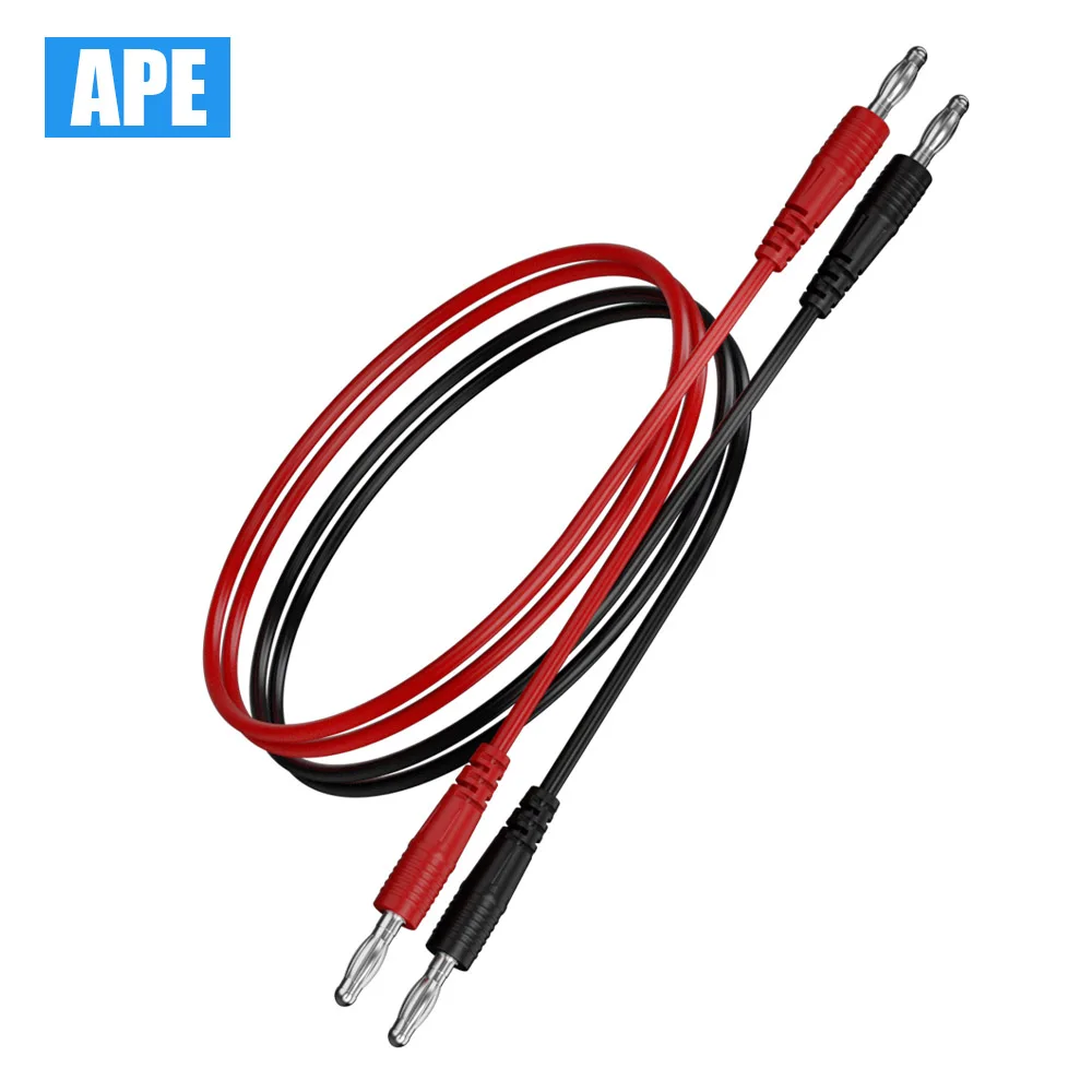 2pcs Multi-meter Test Leads Cable Line Wire 100cm Double Ends 4mm Banana Plug Electrical Connector