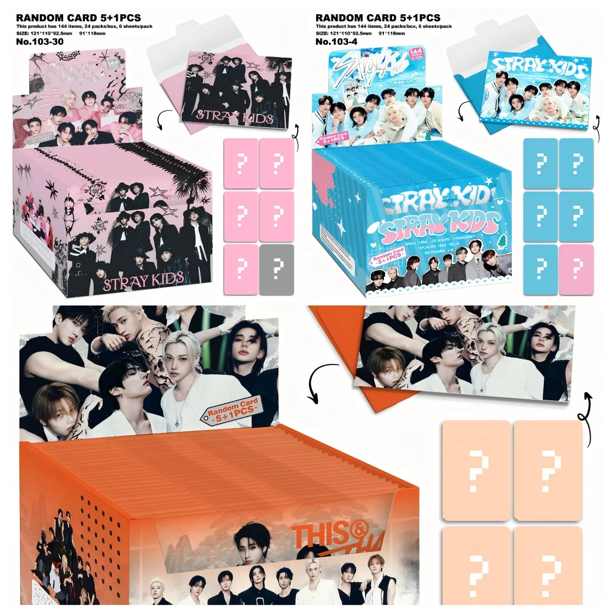 New blind draw small cards 24 packs 144 random non repeating star skzoo photos LOMO collection cards kpop gifts