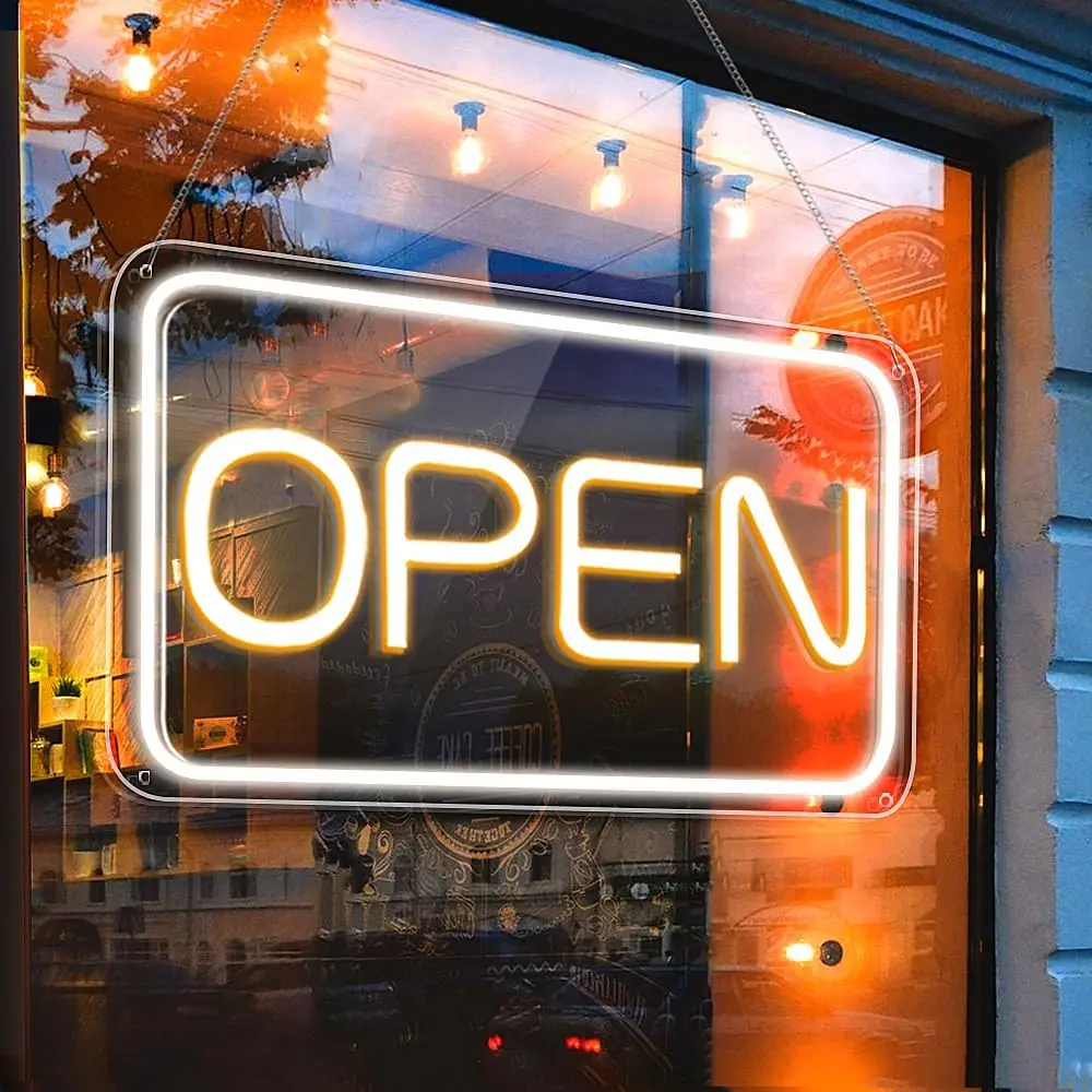 Open Signs for Business, LED Neon Open Sign, Light Up Open Signs for Bars, Stores, Coffee Shop, Hotel, Window, Outdoor 16