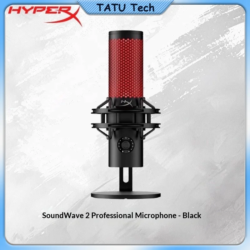 HyperX QuadCast 2 USB Condenser Microphone aRGB Lighting Tap‑to‑Mute 4 Polar‑Pattern Mic For PC Live‑Streaming Gaming Broadcast