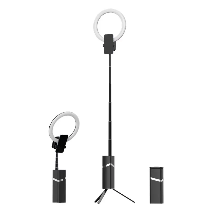 Rechargeable LED Ring Light Selfie Stand with Phone Holder for YouTube Video Recording Desktop Tripod Mount Shooting Lamp Kit