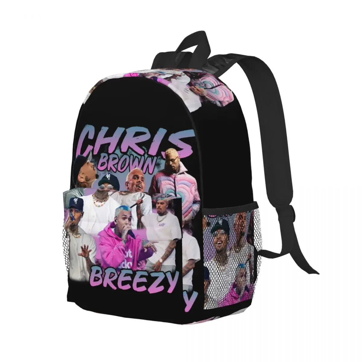

Chris Brown Backpack Student Boys Girls BookBag Kids School Bag Laptop Shoulder Bags for Men Women