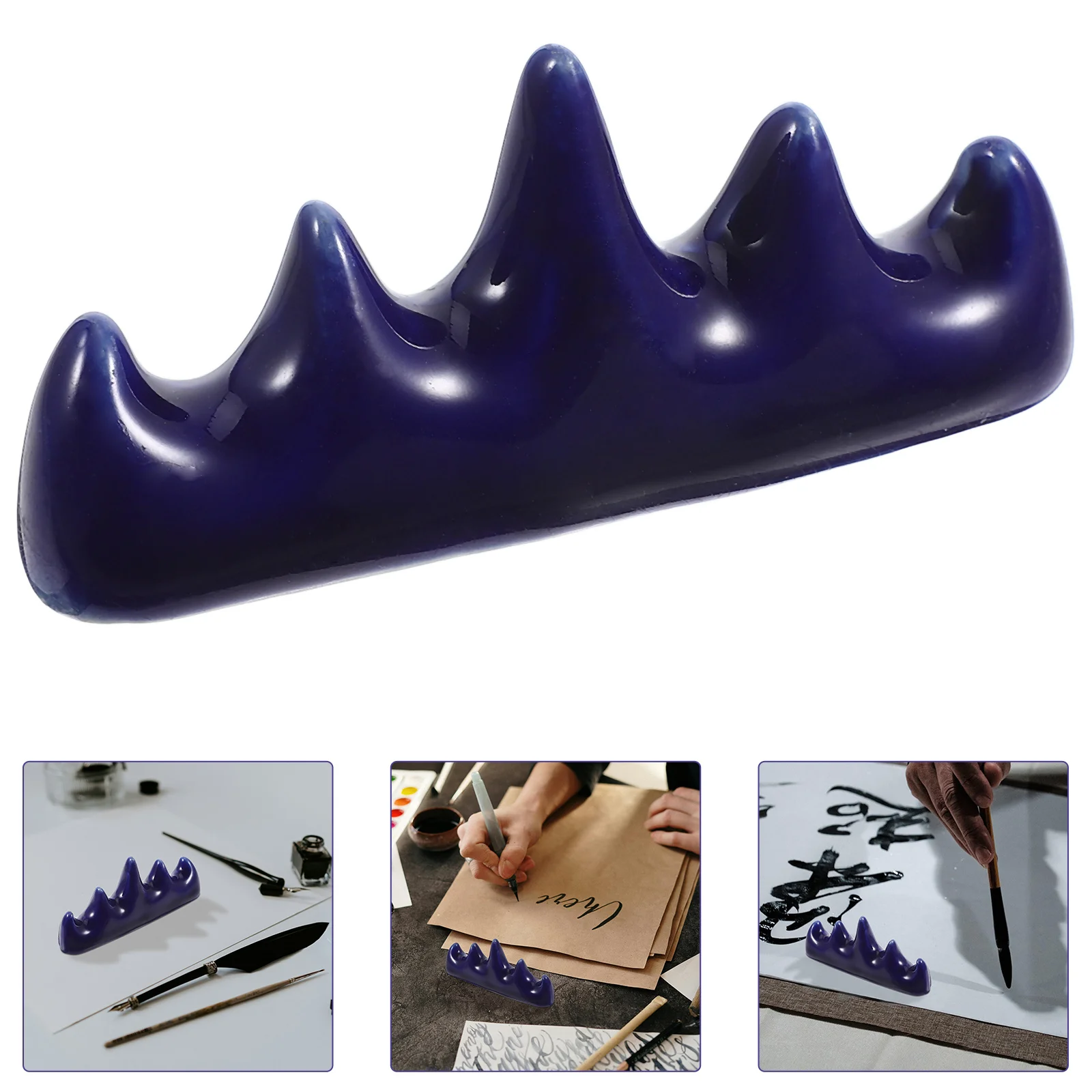 

Five Finger Mountain Calligraphy Pen Holder Ceramic Brush Stand for Writing Drawing Supplies Desk Organizer Stylish Design
