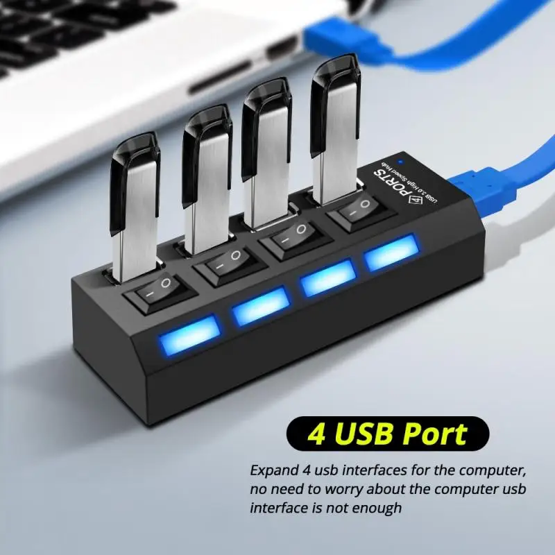 컴퓨터 PC용 고속 분배기 어댑터, 마이크로 USB 허브 3.0, 4 포트 확장기, 5Gbps 허브, Hab 키보드 허브