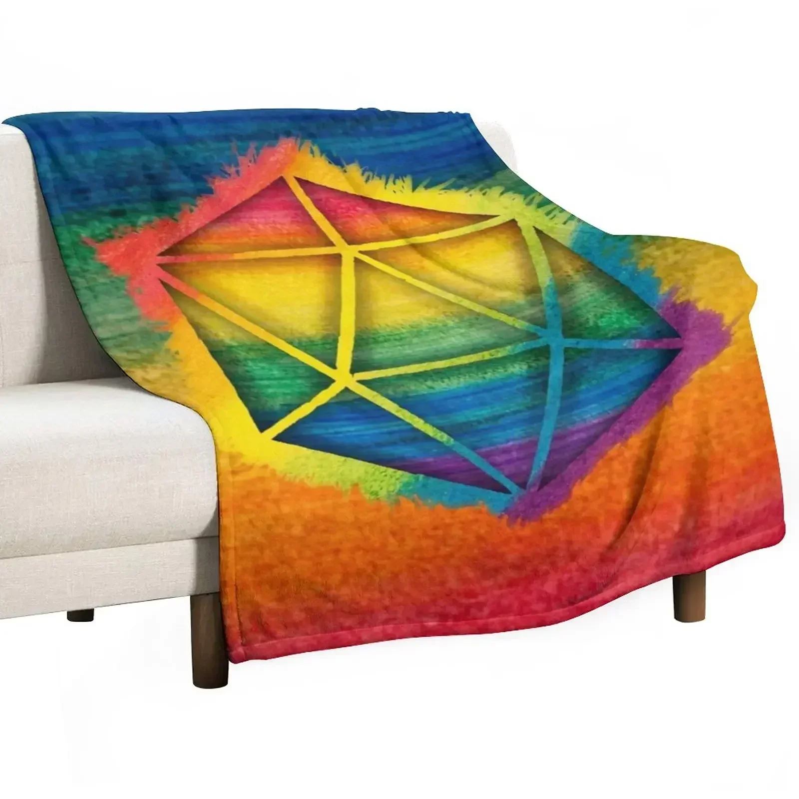 LGBT D20 Icosahedron of a Dream Throw Blanket Blankets For Bed Bed Flannels Custom Blankets