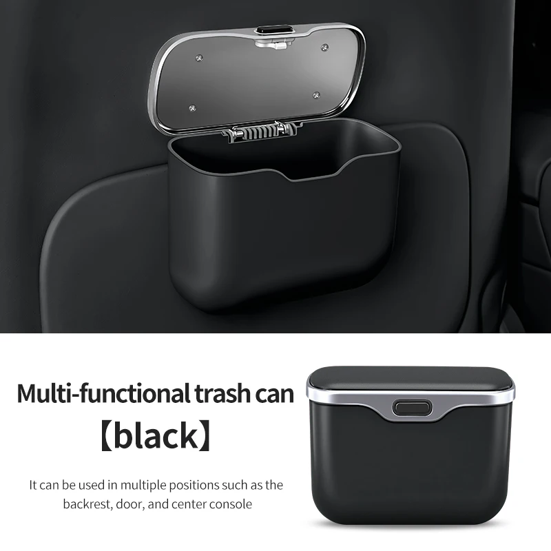 

Car trash can with creative lid, waterproof hanging storage bin, storage box, garbage bag, car supplies