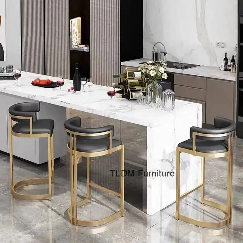 Minimalist Banks Counter Furniture Bar Stool Home Outdoor Floor Chairs Chair Leather Luxury Waiting Dining Armchair Vintage Cafe
