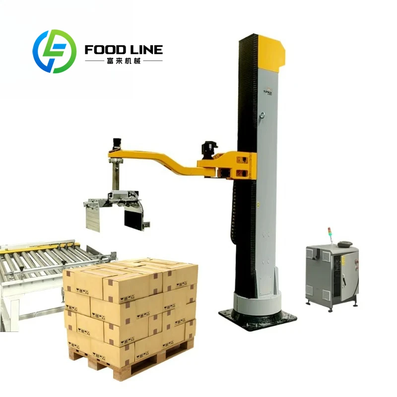 Customized Single Column Palletizer Automatic Case Palletizing Machine Robot Stacker for Bottled Water Production Line