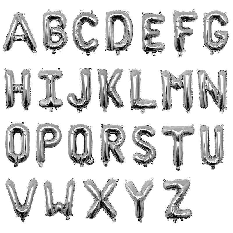 16 32 Inch Foil Letter Balloons A-Z Air Helium Alphabet Balloon Figures Happy Birthday Wedding Decorations Adult Name Baloon