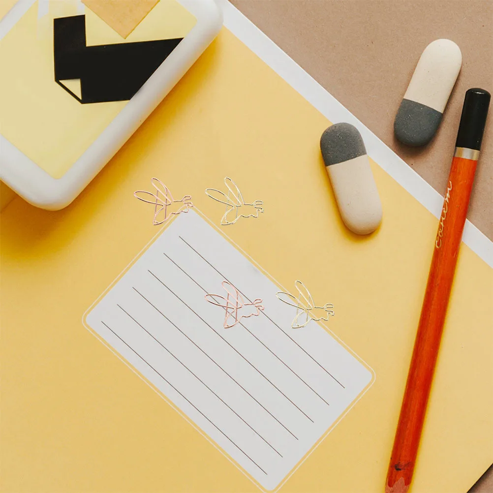 

24pcs Bee Paper Clips Cute Metal Paper Clamps Small Document Clips Creative Office Supplies File Organization Decorative Zinc
