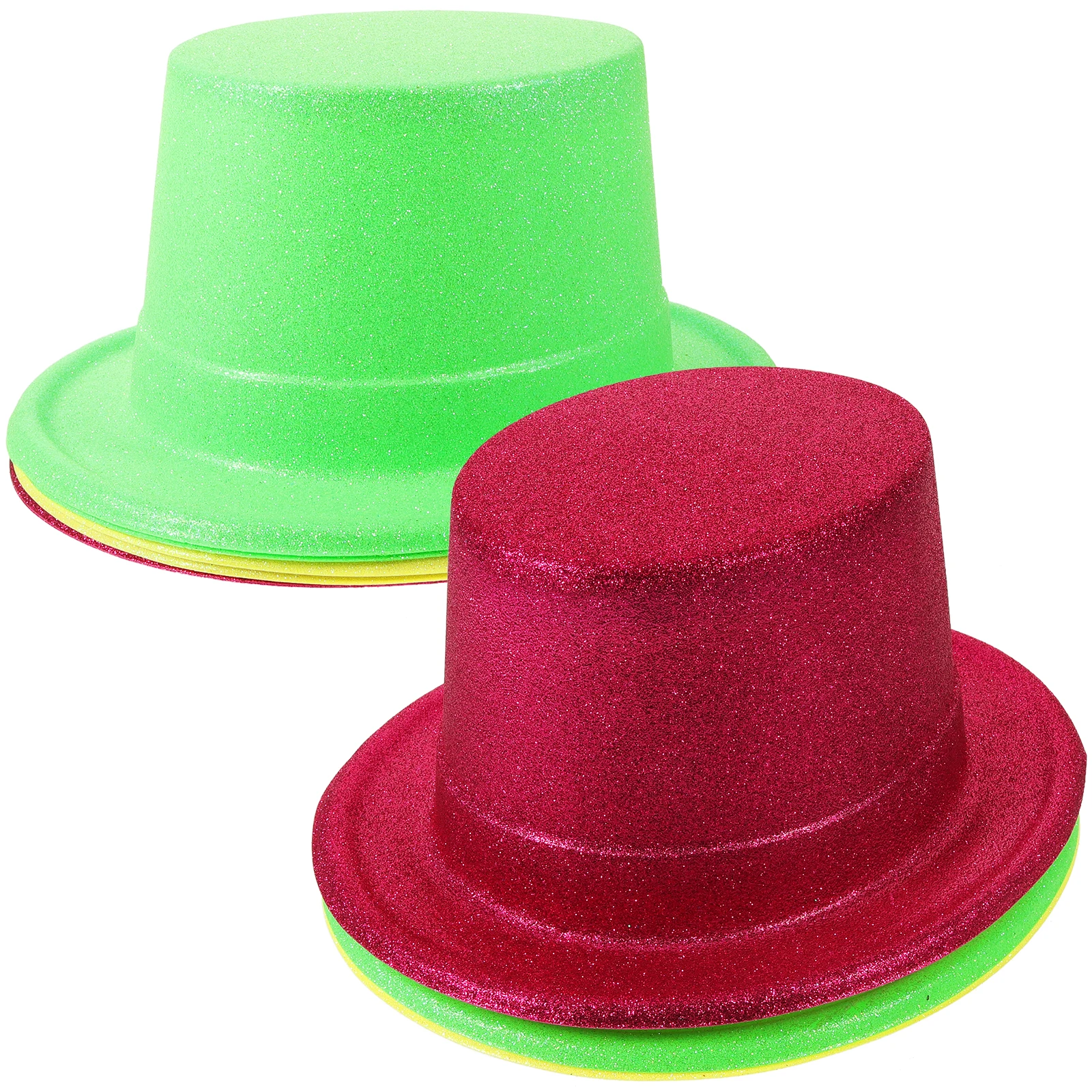 

6pcs Fluorescent Hats Paper Trilby Hat Costume Soft Lightweight Festive Accessory Party Cosplay Photo Props Holiday Cheer