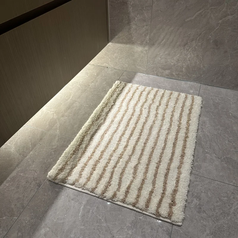 VIKAMA minimalist striped bathroom carpet anti slip floor mat soft absorbent bathroom decoration carpet home decoration