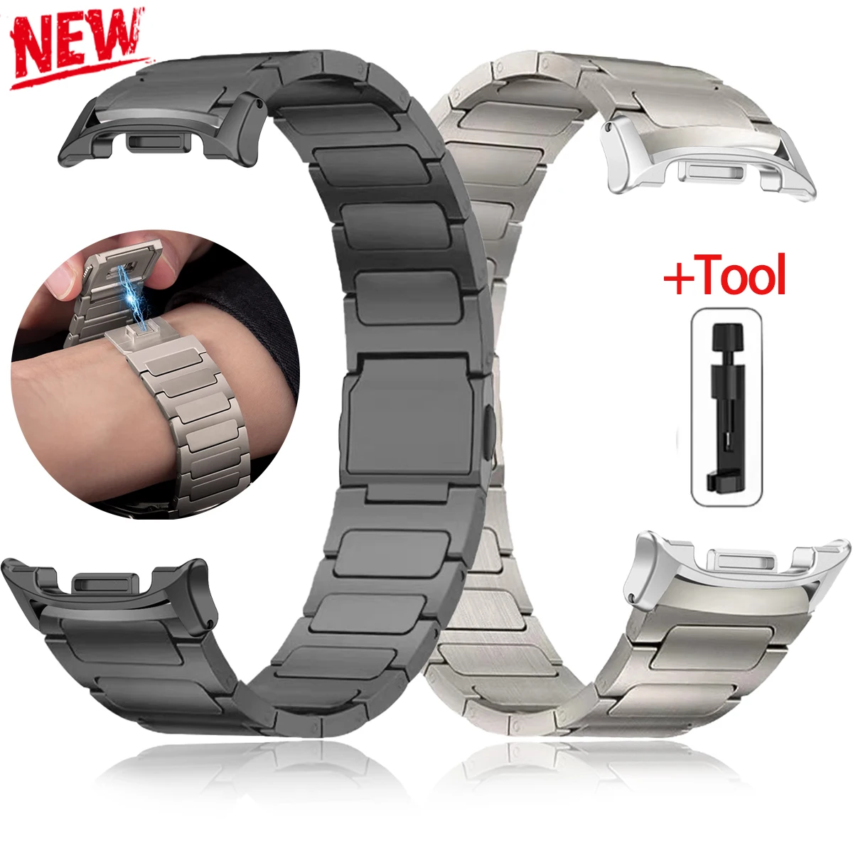 Titan-Magnetarmband für Samsung Galaxy Watch 9/8/8 Classic 46mm Luxus-Metallband für Galaxy 840 44mm Smartwatch-Armband