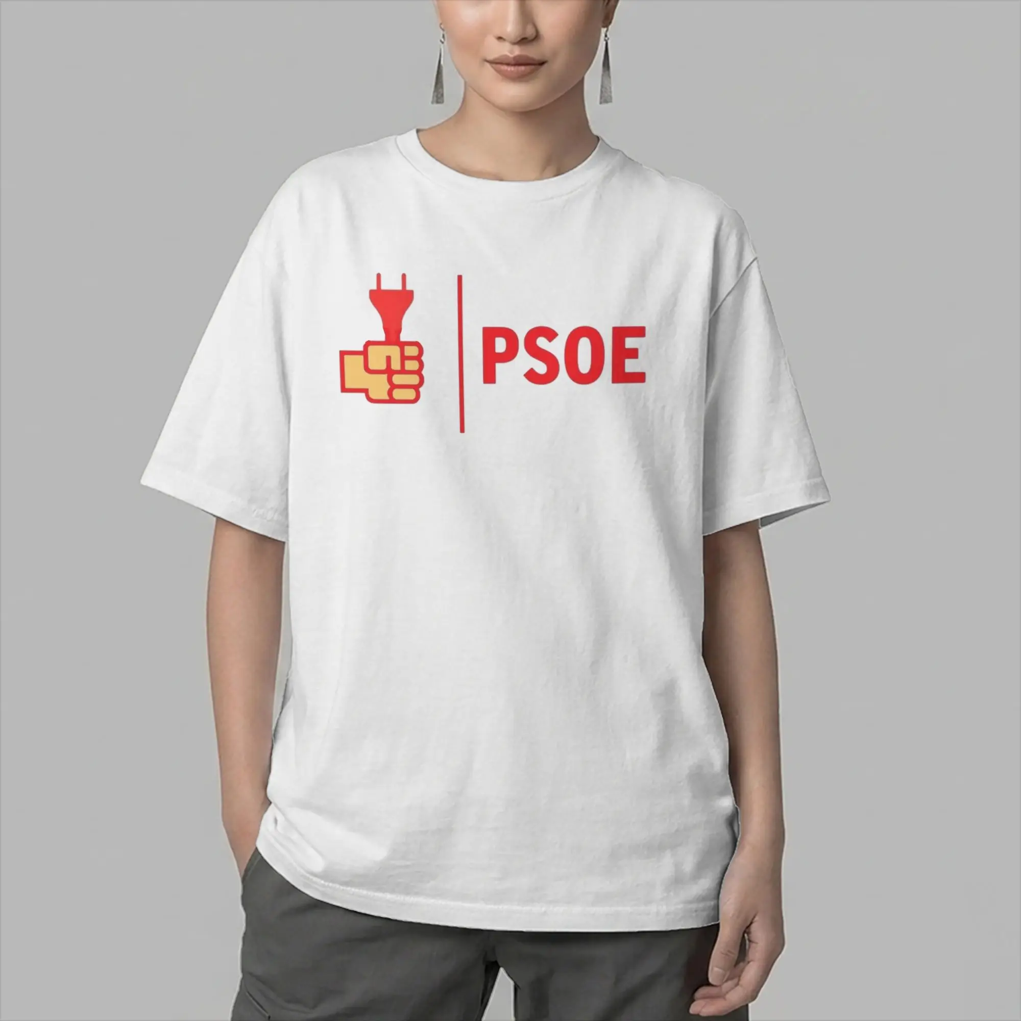 Camiseta para hombre con logotipo del PSOE, Pedro Sanchez, camiseta de algodón puro a la moda, camiseta de manga corta, camisetas con cuello redondo, Idea de regalo