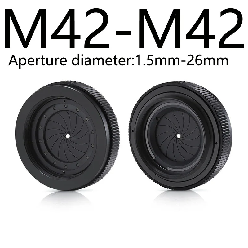 1PCS Aperture Adjustable 1.5-29 mm Iris Diaphragm M30 to M37 M42 to M42 CS to C Camera Lens Module Adapter Ring