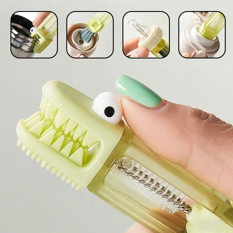 3 In 1 Multifunctional Cleaning Brush Tiny Bottle Cup Lid Detail Brush Straw Cleaner Tools Household Kitchen Cleaning Tools