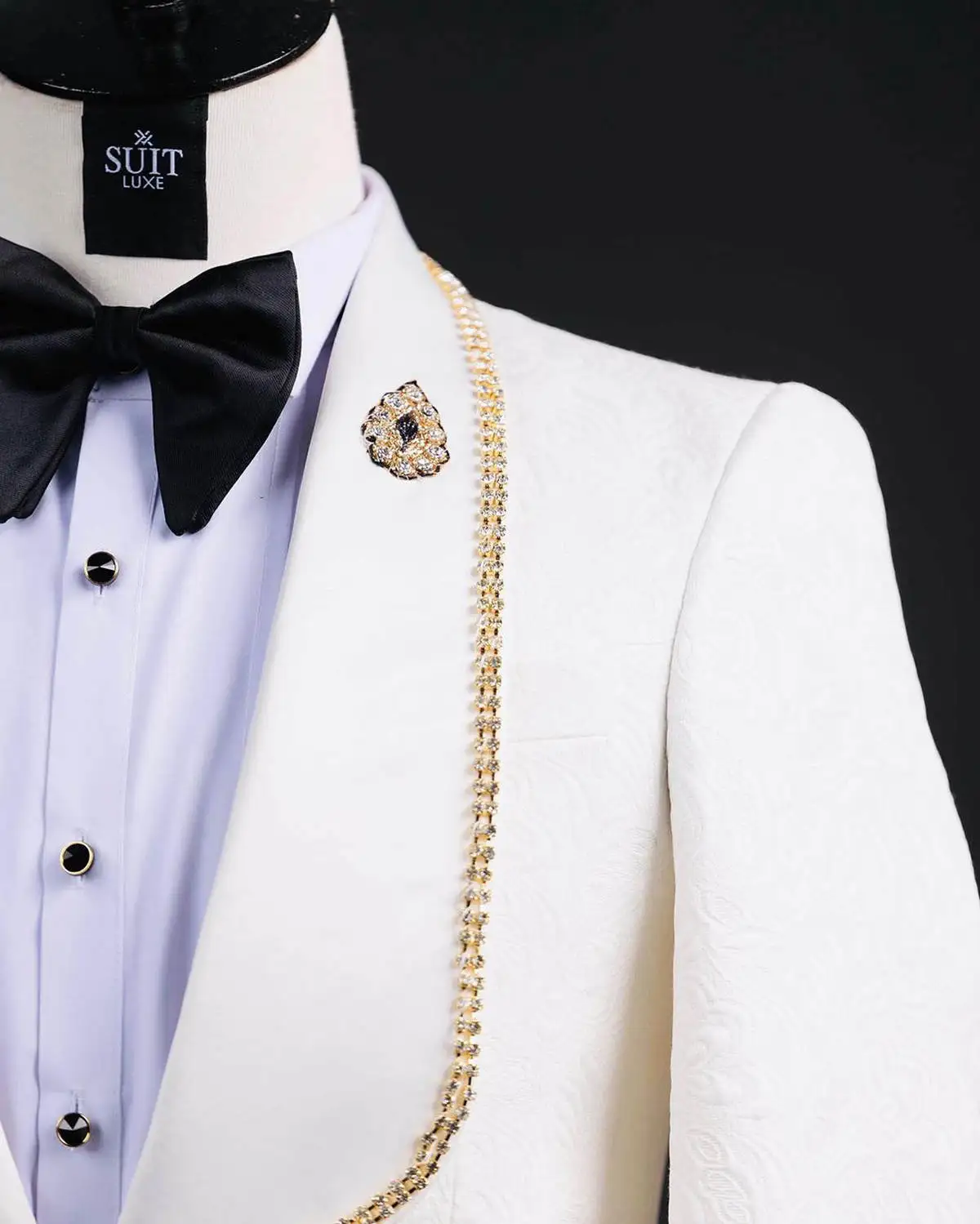 Abiti da sposa da uomo di lusso con scialle risvolto smoking monopetto con strass smoking sposo festa 2 pezzi blazer pantaloni abito personalizzato