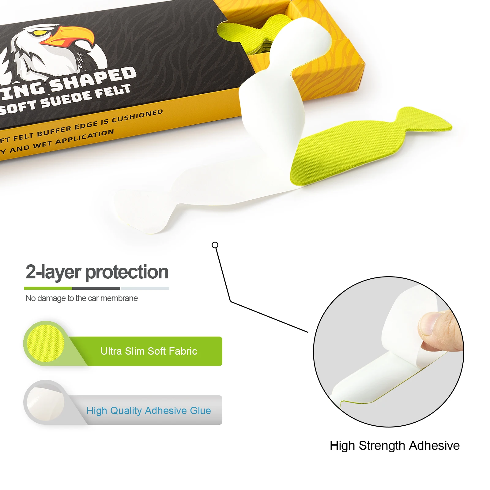 EHDIS 30pcs/Pack Spare Vinyl Wrap Squeegee Edge Protective Felt 3-Layer Waterproof Fabric Cloth for 10cm Plastic Card Scrapers