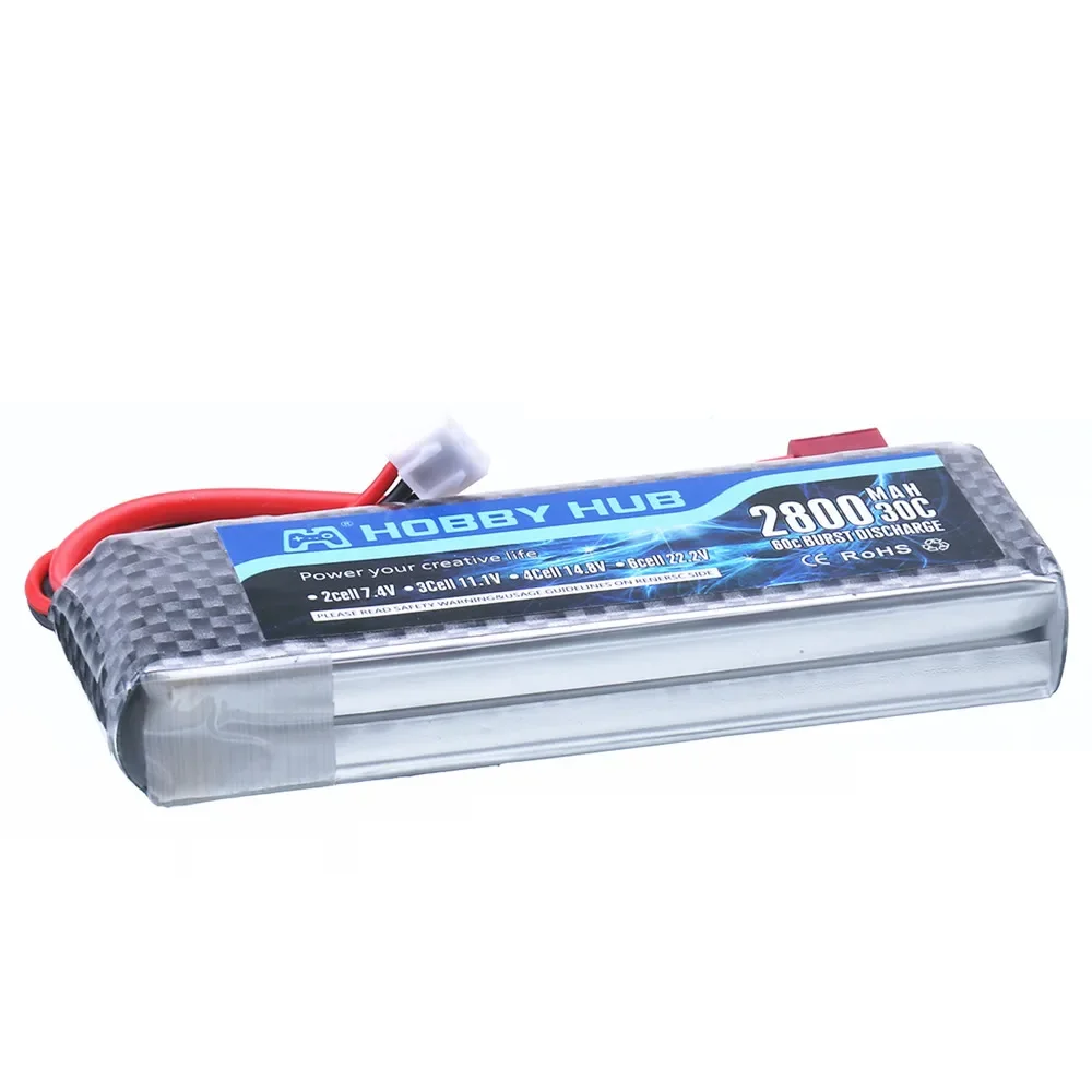 2S 7.4V 2800mAh Lipo Battery T Plug Soft Case Pack RC Battery for Wltoys 144001 124018 RC Car RC Helicopter Airplane