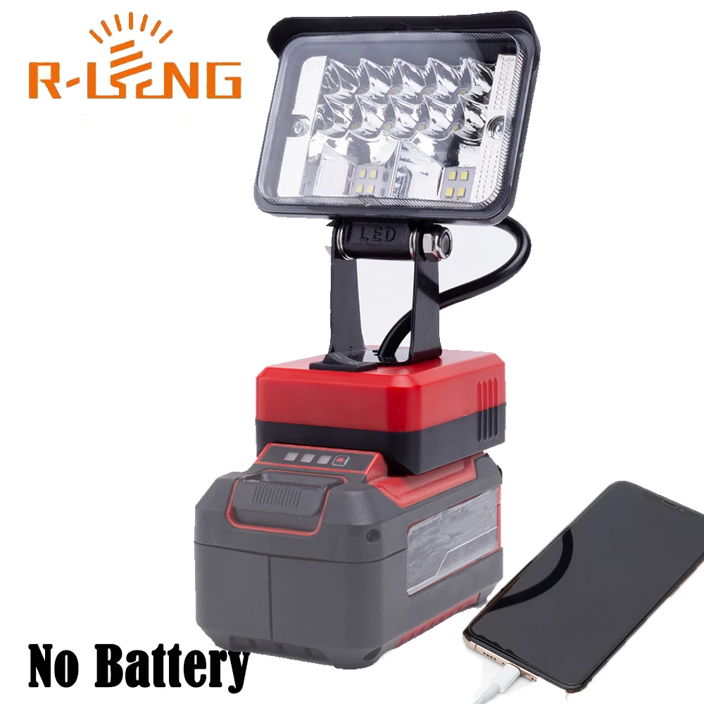 Wireless LED Work Light For Ozito 18V Series Li-ion Battery Portable Outdoor Lamp work light w/USB (Not include battery)