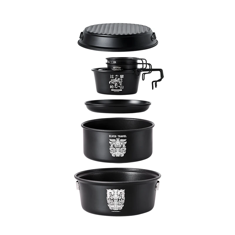 ETP-اسودت الفولاذ المقاوم للصدأ أدوات المائدة في الهواء الطلق ، وعاء الثلج ، لوحة الطعام ، كوب التخييم ، خفيفة الوزن ، المحمولة معدات نزهة مجموعة