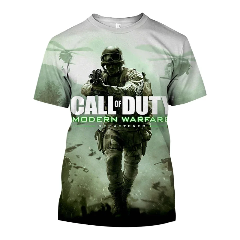 Call Of Duty Shooting Game T Shirt For Men Fashion Casual Crew Neck Retro Short Sleeve Summer Hip Hop Harajuku Oversized Tee