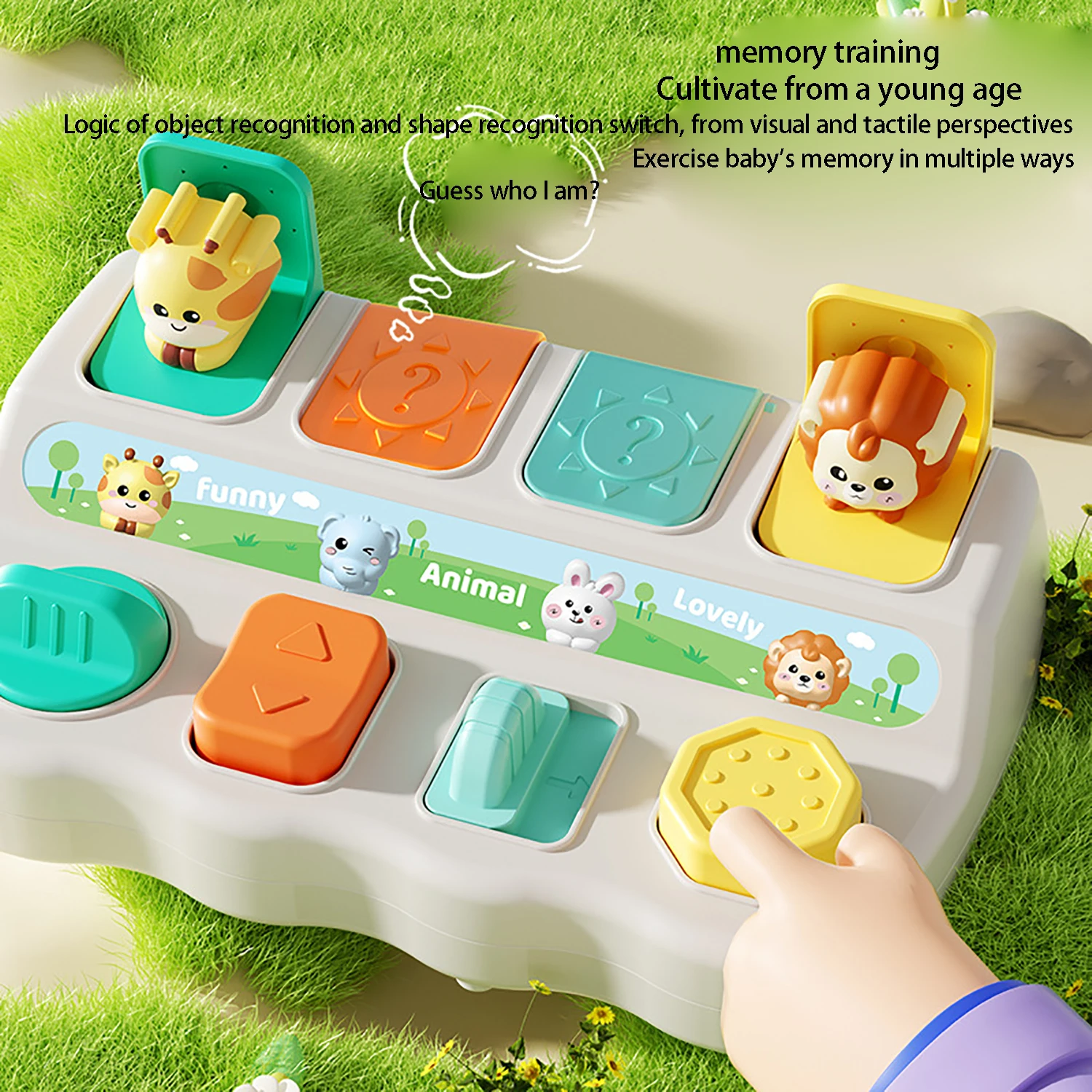 Pet bonito esconde-esconde Switch Box, Cultivando o pensamento lógico Brinquedo, Educação Infantil Puzzle, Caixa Mecanismo Pop-up