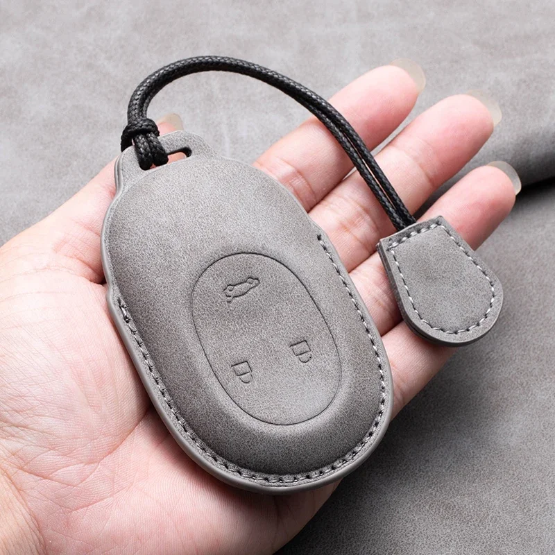 

For Nio ET7 ET5 2022 2023 2024 for Weilai NIO EC6 ET7 ES6 ES8 Leather Car Remote Key Case Cover Protector Keychain