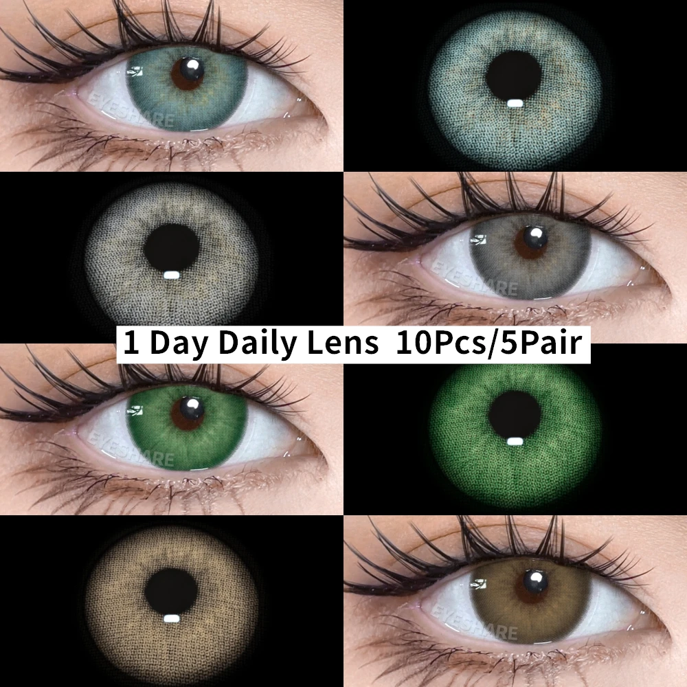 Eye share neue tägliche Einweg-Kontaktlinsen für Augen 1 Tag tägliche Linse Mode blau Kontakt grün Linse 10 Stück/5 Paar braune Linse