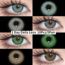 EYESHARE New Daily Disposable Contacts Lenses for Eyes 1 Day Daily Lens Fashion Blue Contact Green Lens 10 Pcs/5Pair Brown Lens