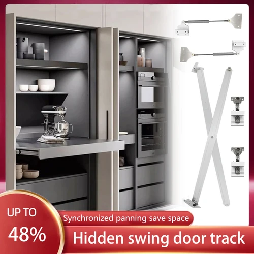 숨겨진 접이식 포켓 스윙 나비 문짝 가이드 레일, 더블 오픈 4 문짝 플러그인, 보이지 않는 하드웨어, 옷장 