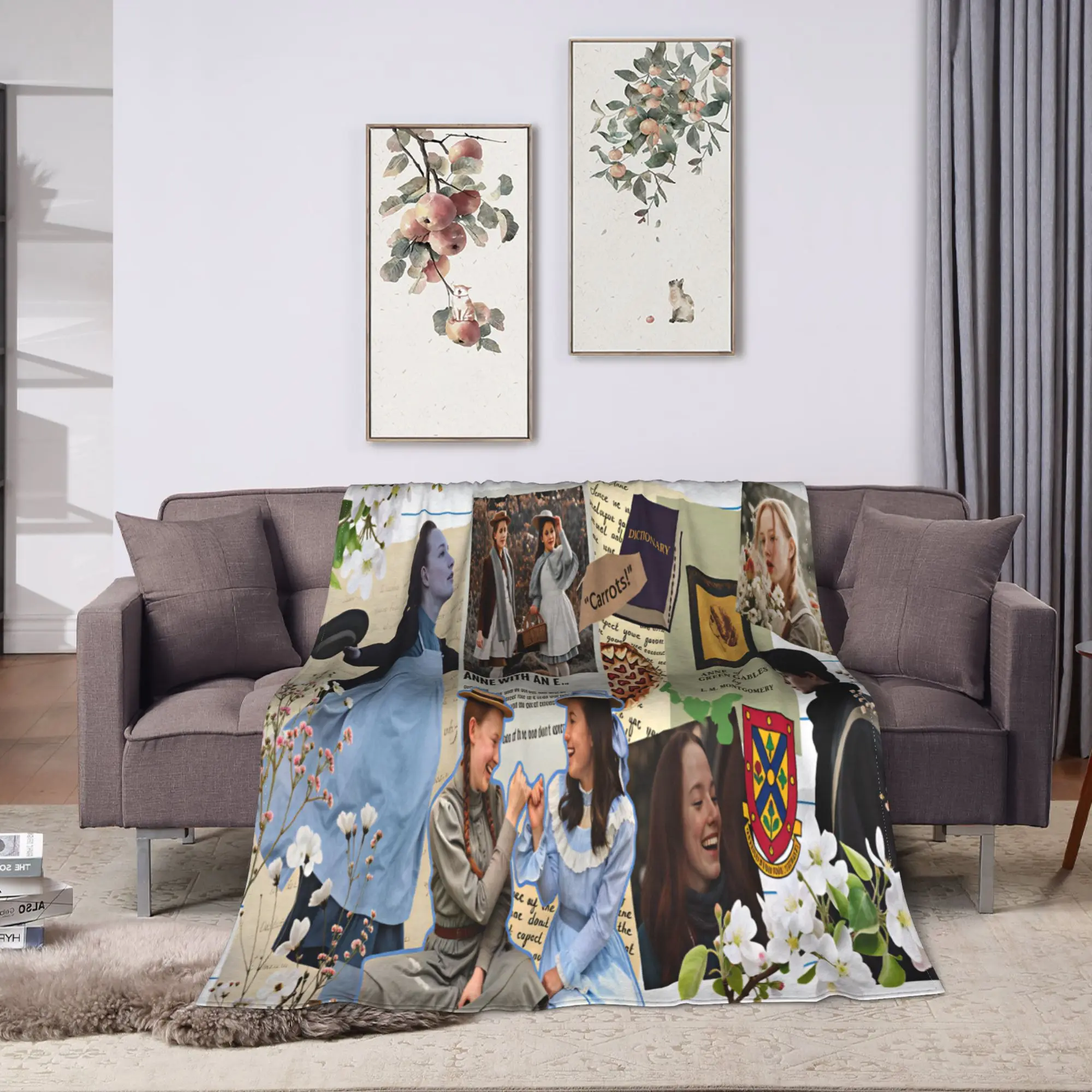 Warm Soft Blanket Decorative Anne of Green Gables  Throw Blanket  Flannel Bedspread For Couch Chair Graphic Sofa Bed Cover
