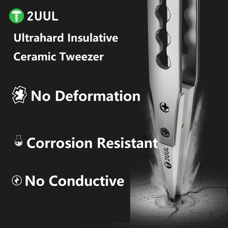 

2UUL TW31 Kaisi TC11 Ультратвердый изолирующий керамический пинцет с ручной отделкой, антистатический для чипов, печатных плат, ремонт пайки с летающей проволокой