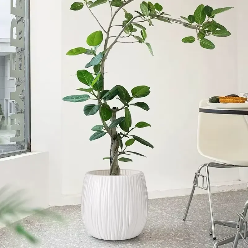 for Plastic Resin Large Round Flower Pot Outdoor Indoor Planter for Home Office Garden Yard Patio Porch Deck Decor