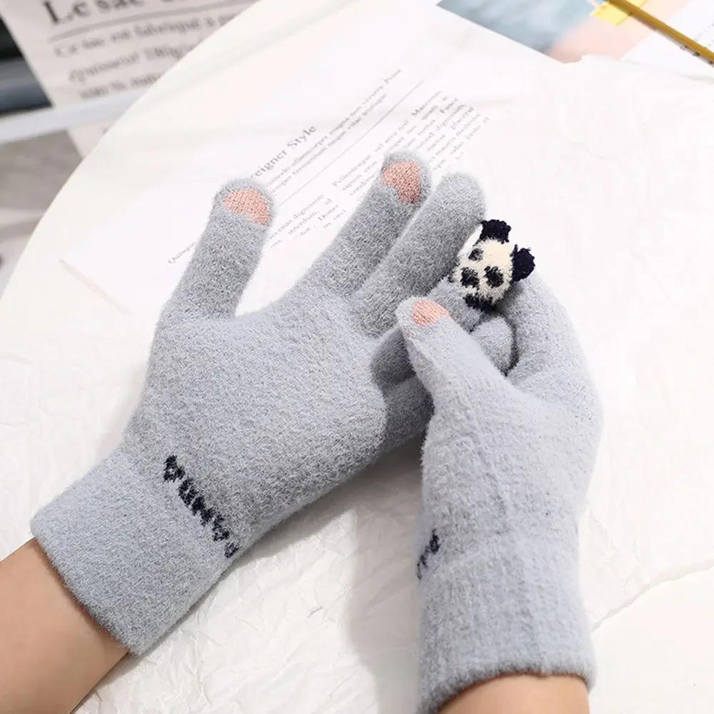 Optique-Gants de conduite respirants pour femmes, mitaines en laine avec lettre élastique Love, écran tactile