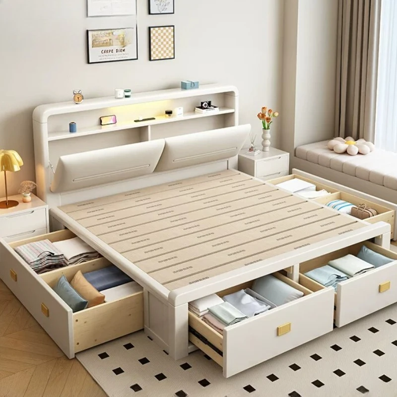 Simple Single Bed Bedroom Luxury Headboards Sleeping Frame Queen Double Bed Children Modern Letto Matrimoniale Home Furniture