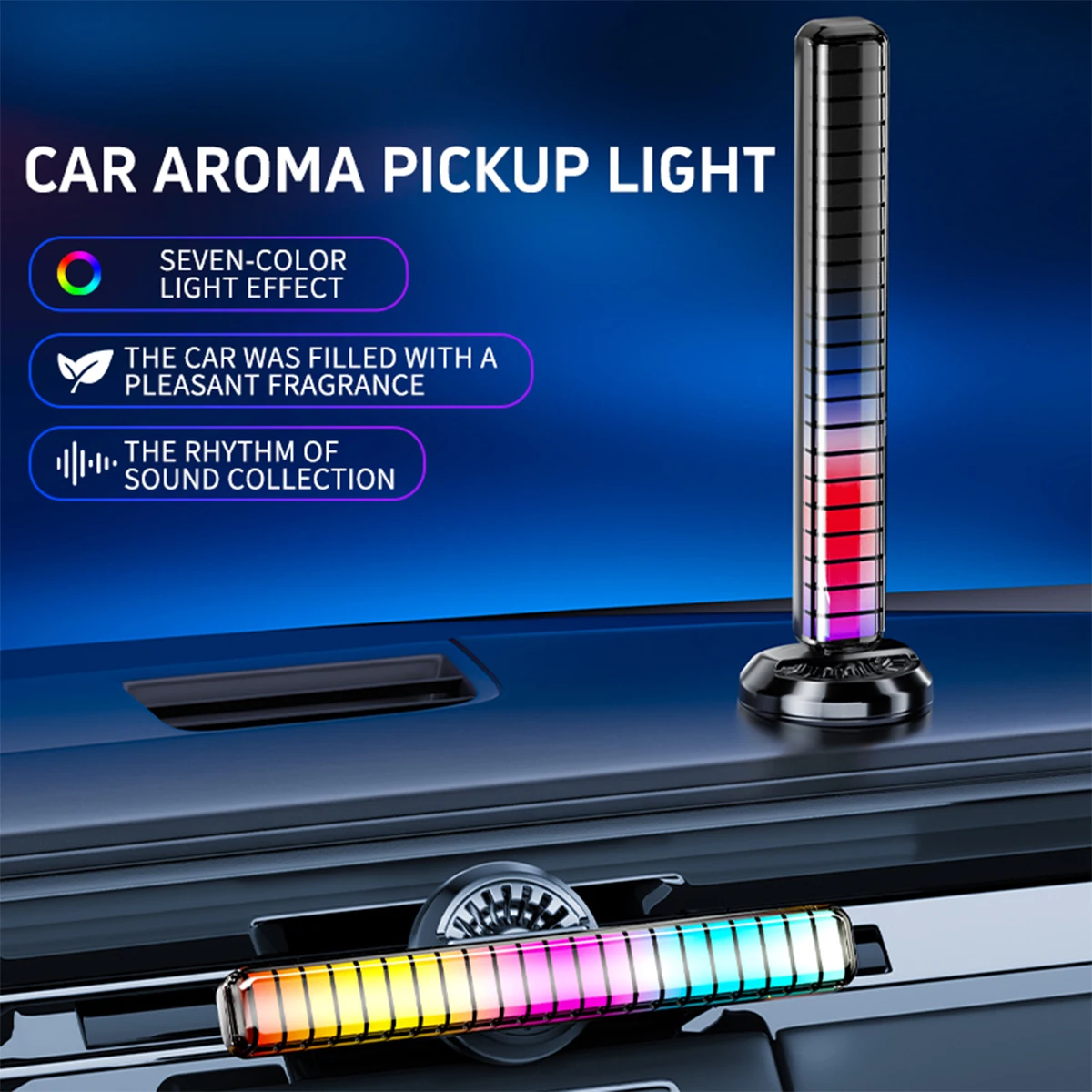 Car Pickup Light, RGB Rhythm Light, Voice-Activated Atmosphere, Car Air Outlet, Aromatherapy, LED Atmosphere, Music Induction