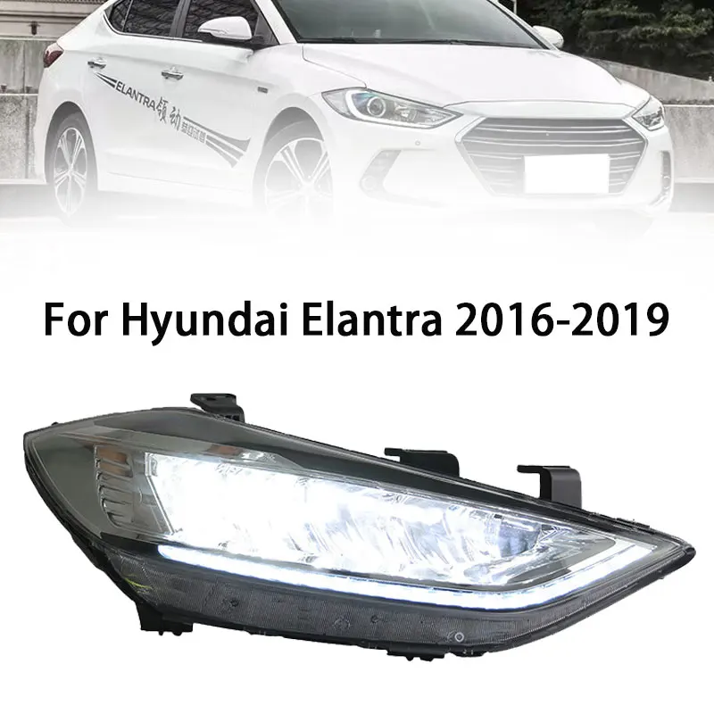 

Автомобильные фары для Hyundai Elantra, светодиодные фары 2016-2020, фары Elantra DRL, указатель поворота, дальний свет, линза проектора «ангельский глаз»