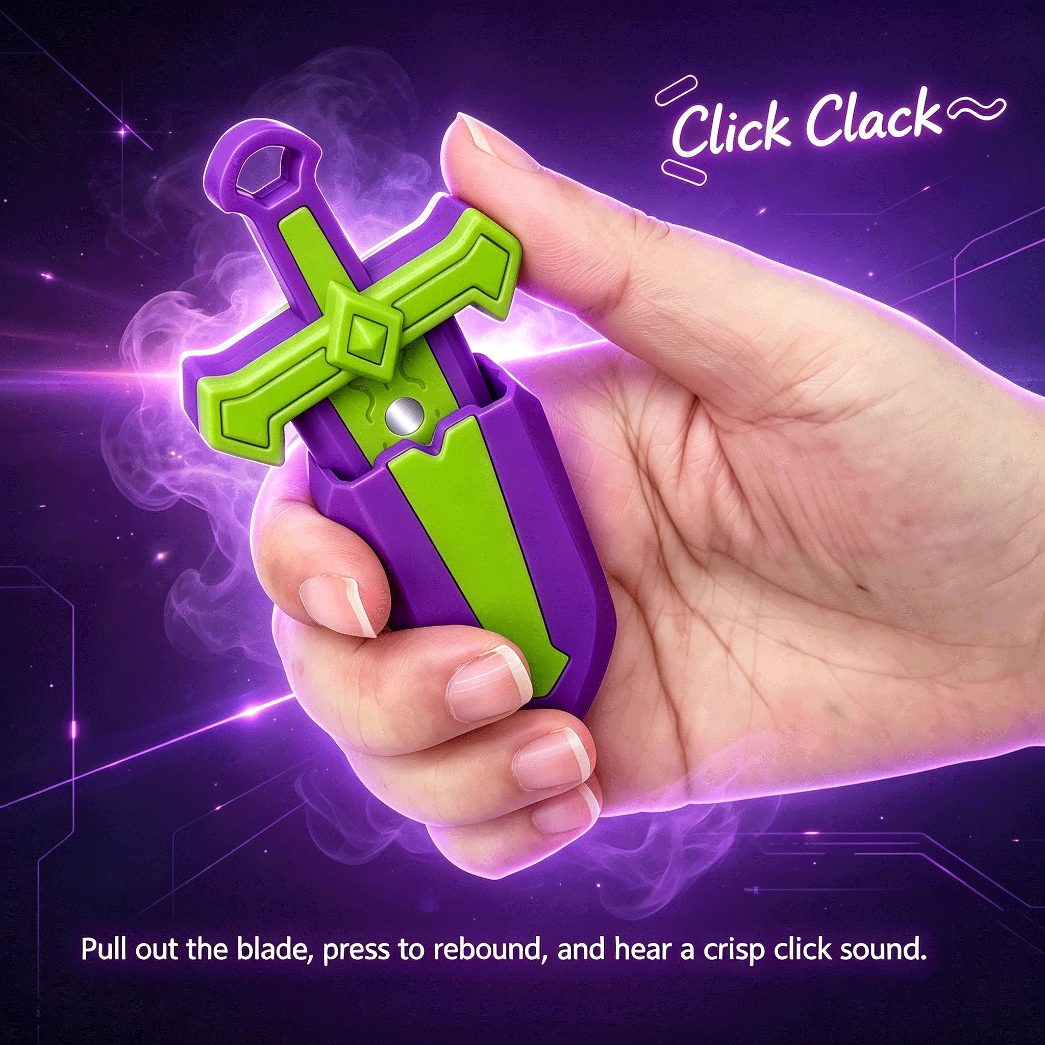 3D Printing Stone Sword Gravity Decompression Toy Mini Pop‑Out Radish Knife Portable EDC Desktop Fidget Stress Relief Toy