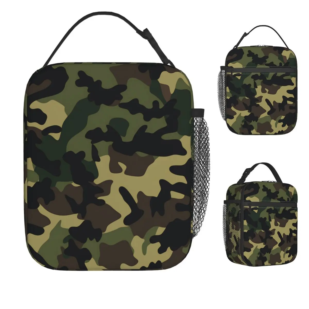 اللون الأمريكي التمويه نمط الغداء حقيبة للنساء علب الاغذية مضحك حقيبة تبريد السفر المحمولة مقاوم للماء حمل أكياس الغذاء