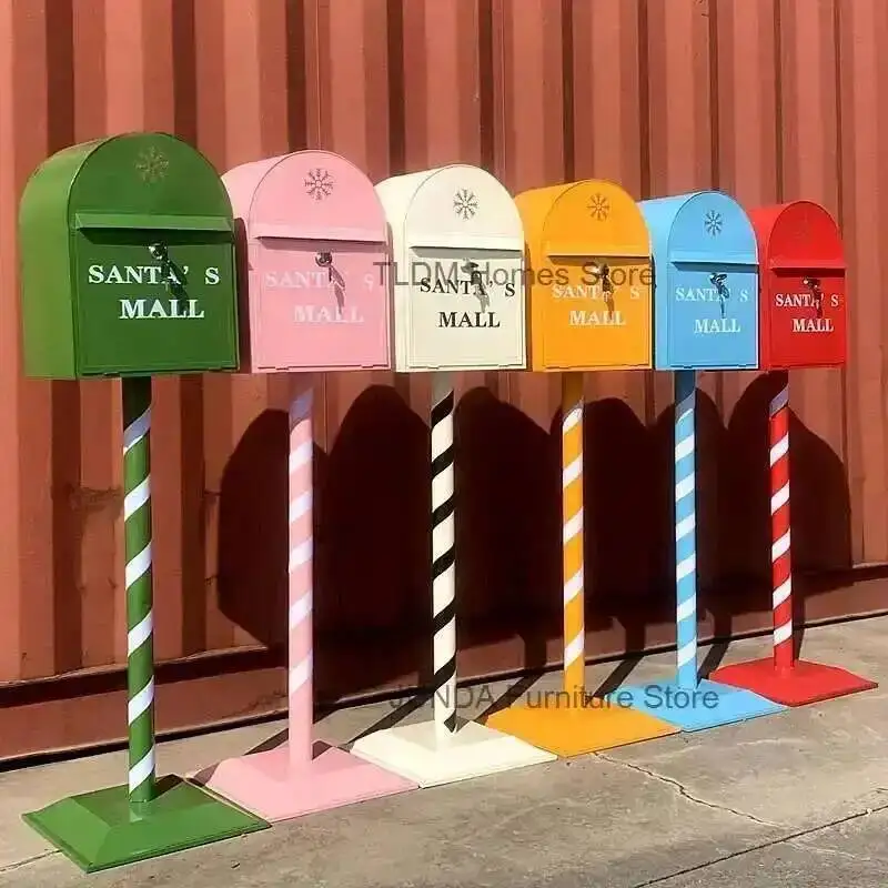Industrial Style Photography Prop Mailbox Retro Christmas Mailboxes Tin Letter Box Vertical Household Suggestion Box Letter Box