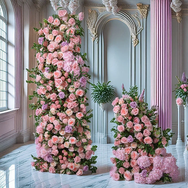 

200x60CM Artificial Green Plant Pink Large Flower Arrangement for Wedding Proposal Ceremony Background Flower Arrangement