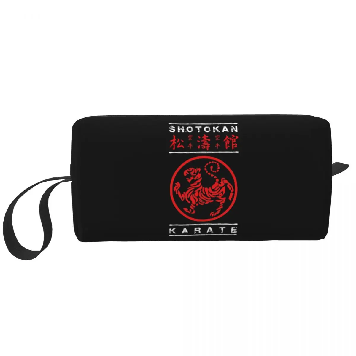 Shotokan Karate Federmäppchen mit weißem Text für Studenten, Stiftbox, Bleistiftbeutel, Schreibwaren, Organizer-Tasche für Damen
