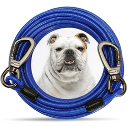 Double-headed Dog Tie Out Cable Leash, Long Steel Wire Rope, Outdoor Dogs Straps, Adjustable Running Rope Supplies