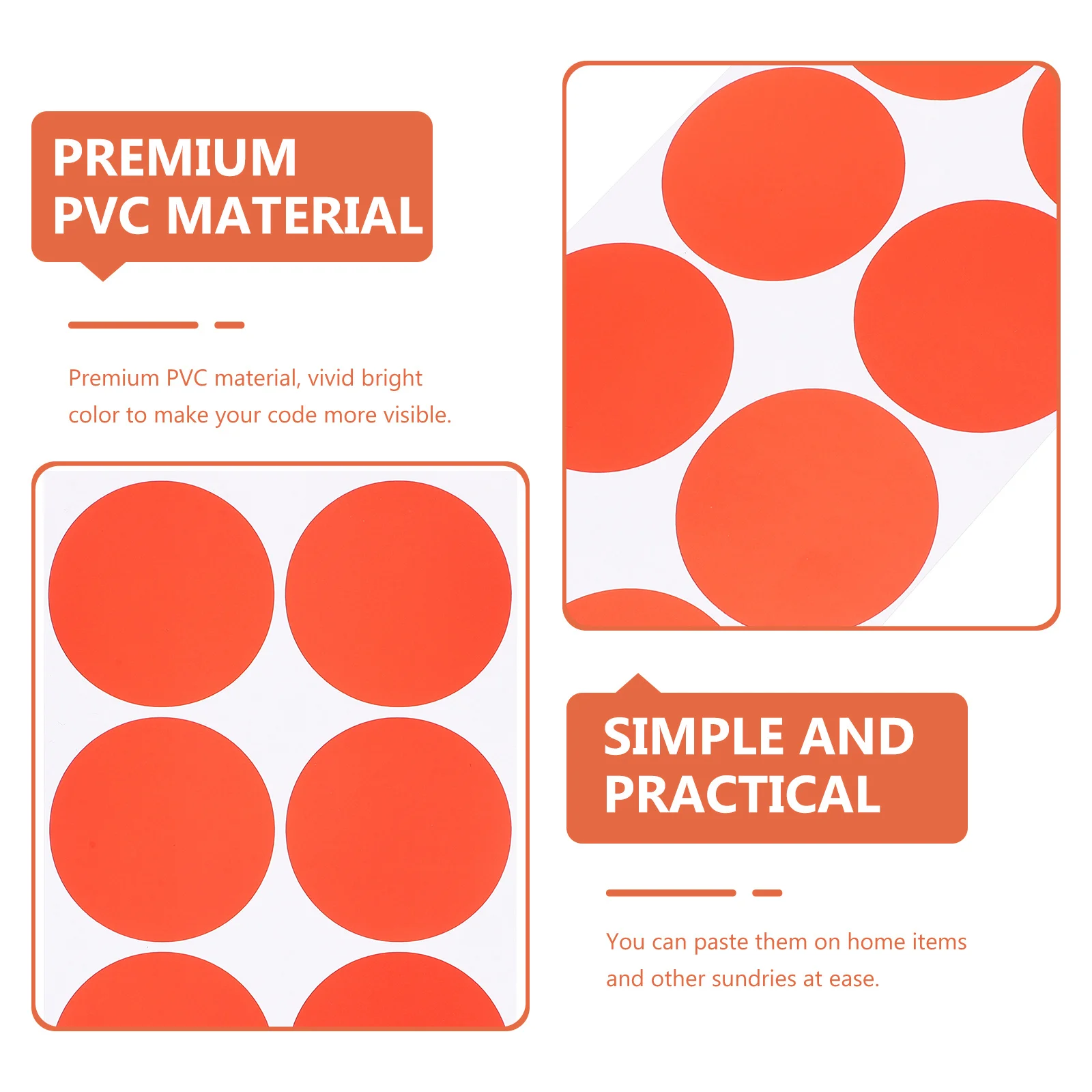 

20 Sheets Self Adhesive Colored Round Stickers Dot Labels for Organization Home School Office Bright PVC Material Color Coding